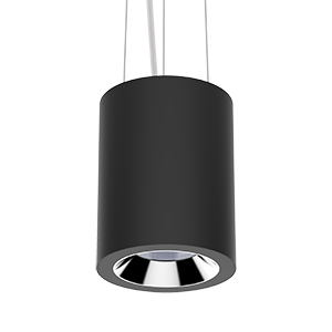 Светодиодный светильник VARTON DL-02 Tube подвесной 150х220 мм 55 Вт 3000 K 35° RAL9005 черный муар